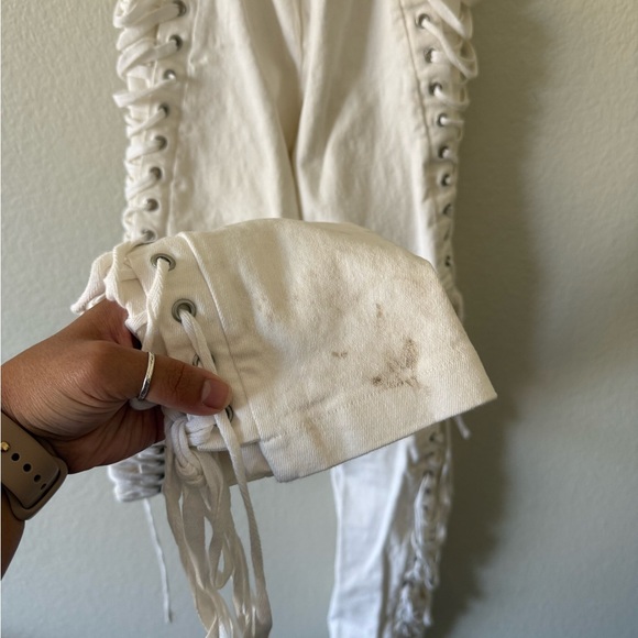 I AM GIA Holly Lace Up White Pants Size XXS - Picture 6 of 7